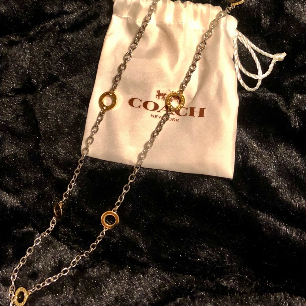 Coach 36 inch circle station necklace with crystals. - Picture 2 of 6